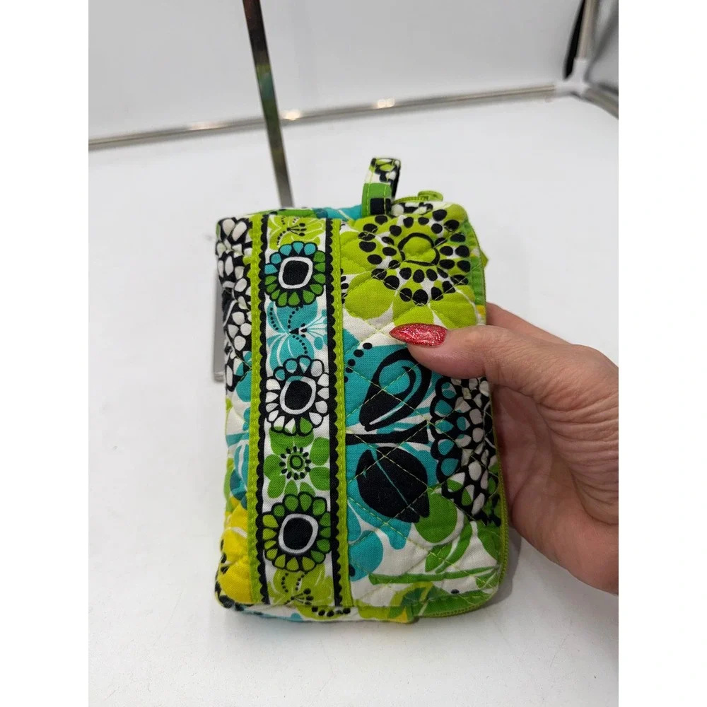 Vera Bradley Margarita Quilted Cotton Small Cosmetic Makeup Bag  Lime up